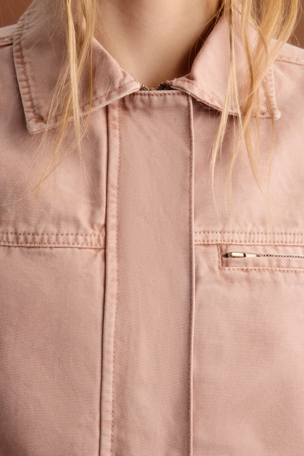 Куртка джинсовая на молнии - цвет розовый - 8