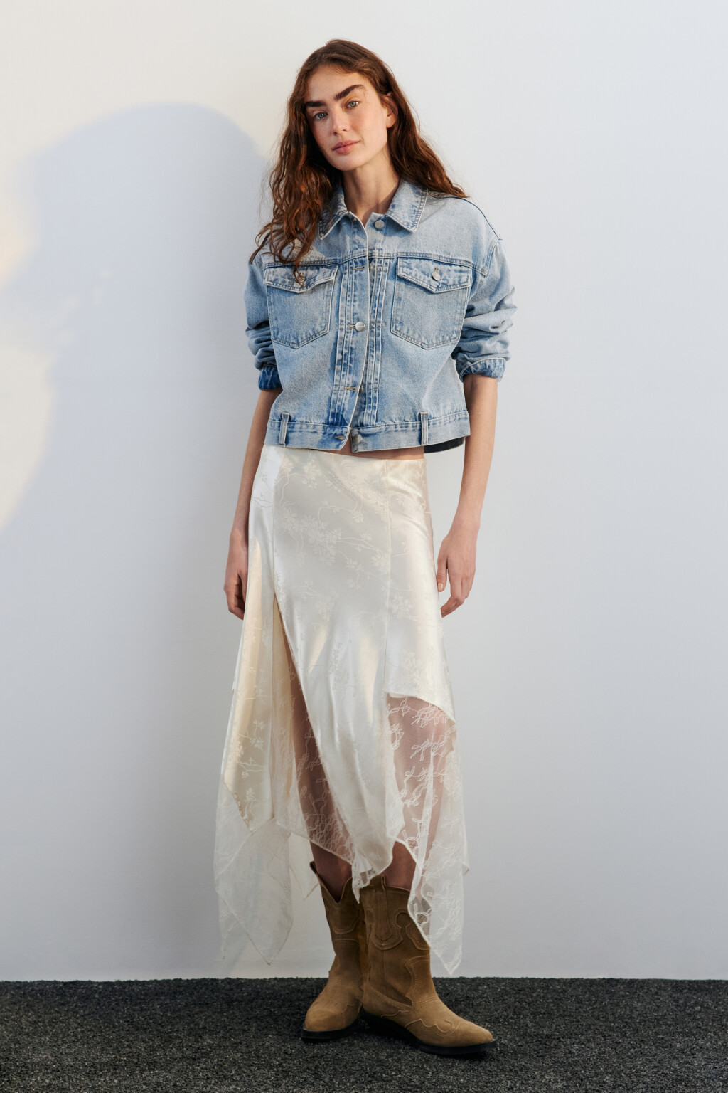 Куртка джинсовая укороченная - цвет голубой - 5