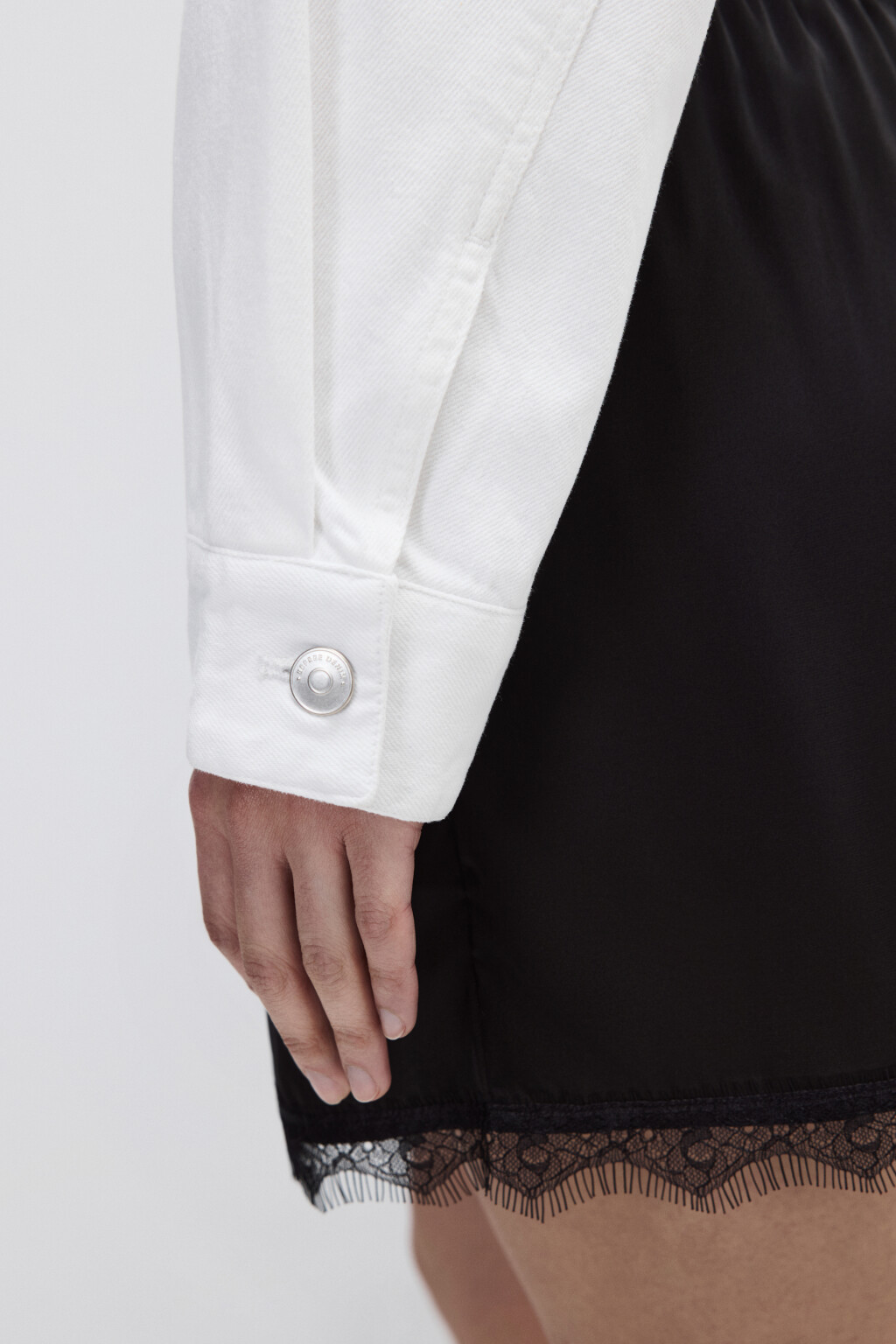 Куртка джинсовая с круглым вырезом - цвет белый - 6