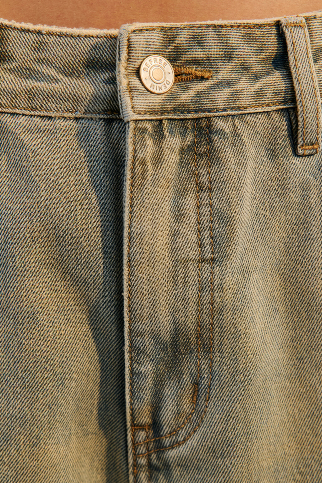 Джинсы baggy fit с тинтованным окрашиванием - цвет темный тинт - 6