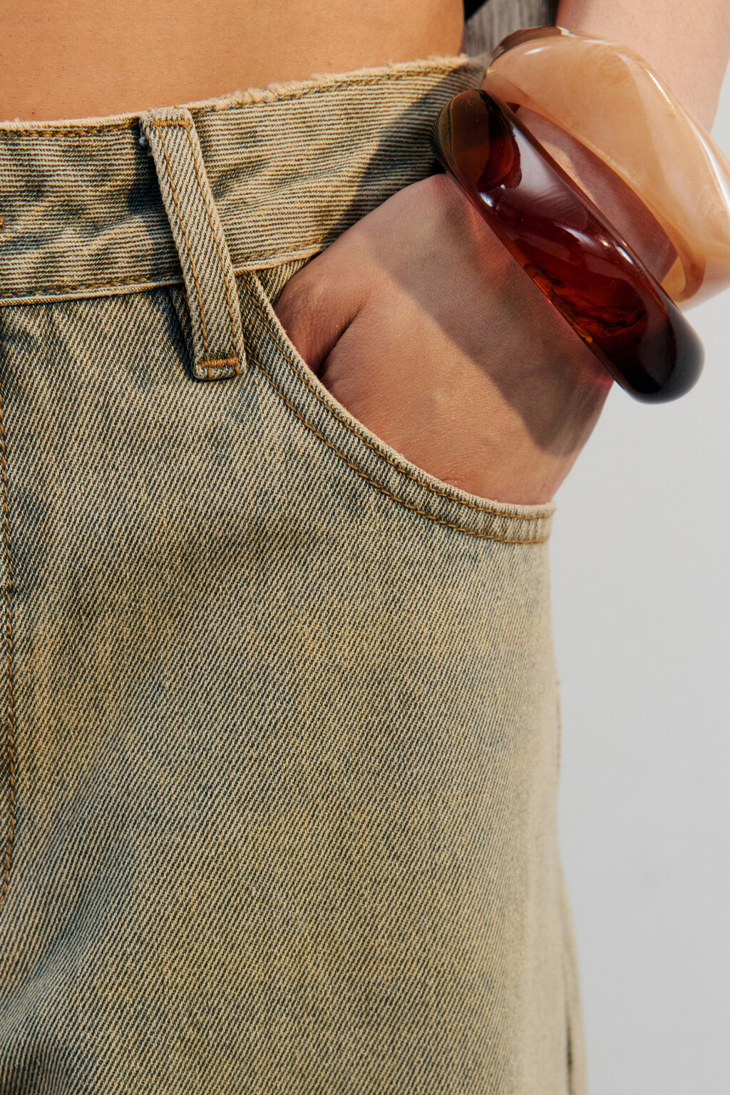 Джинсы baggy fit с тинтованным окрашиванием - цвет темный тинт - 7