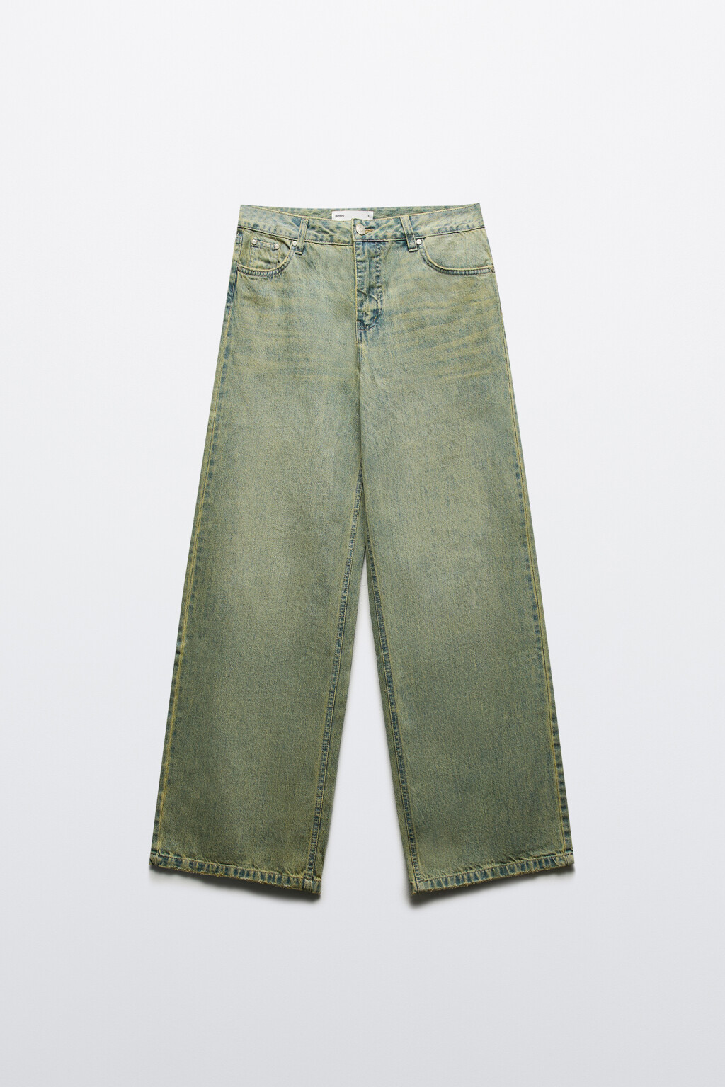 Джинсы широкие с тинтованным окрашиванием - цвет синий - 7