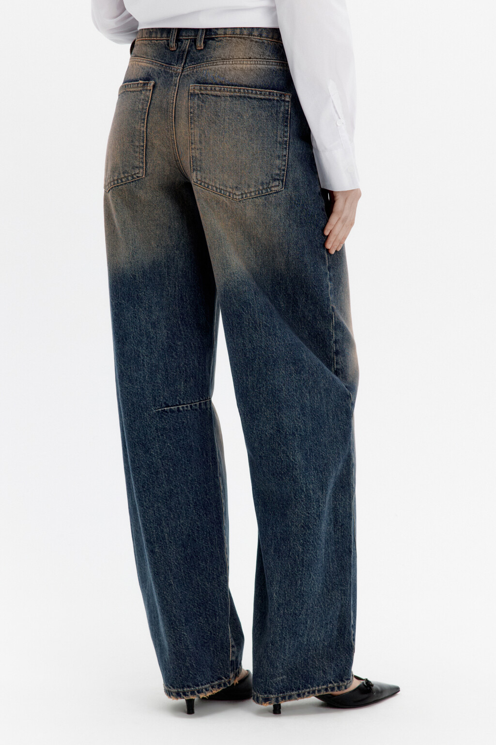 Джинсы barrel fit с высокой посадкой - цвет темный тинт - 3
