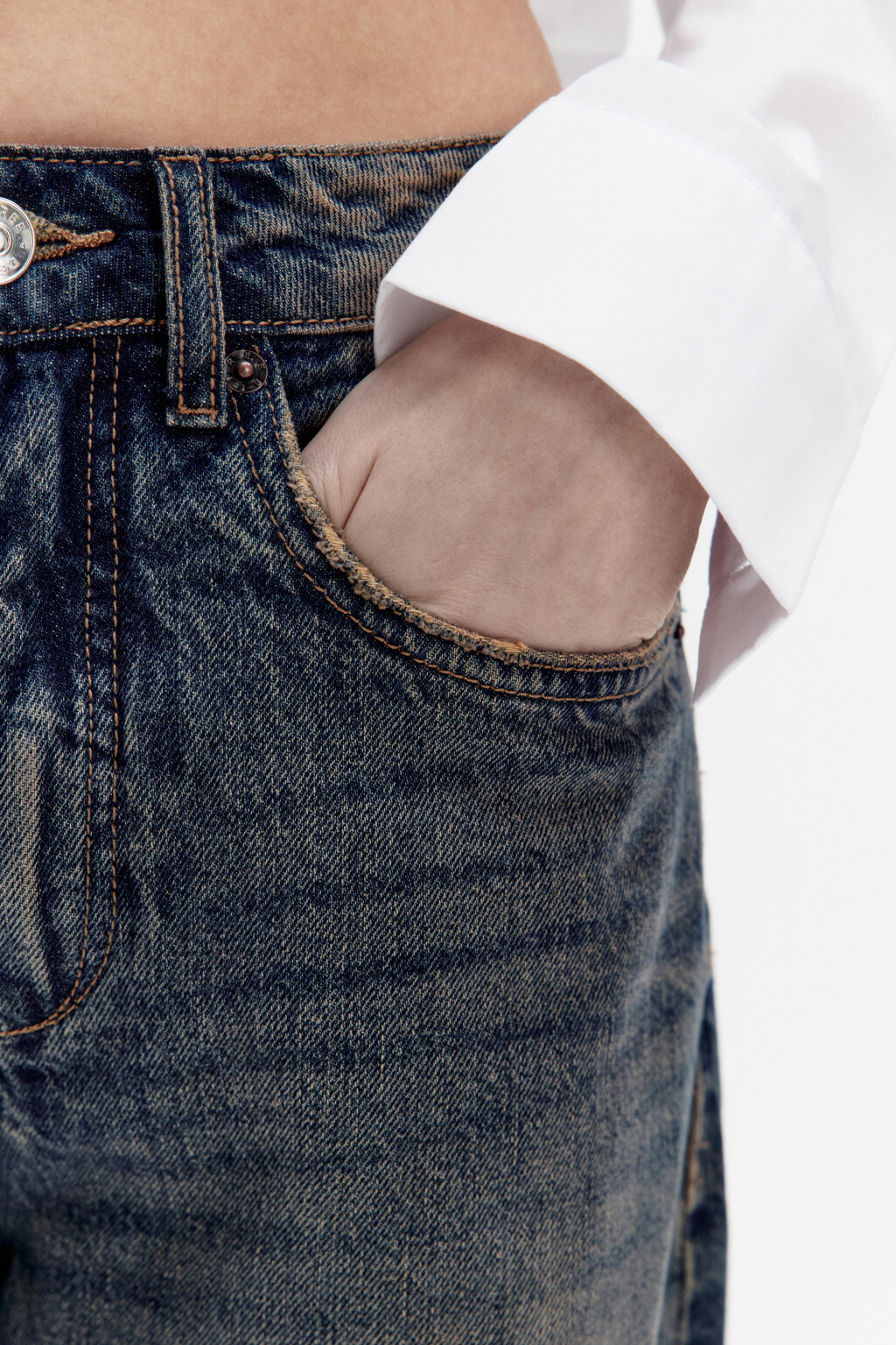 Джинсы barrel fit с высокой посадкой - цвет темный тинт - 6