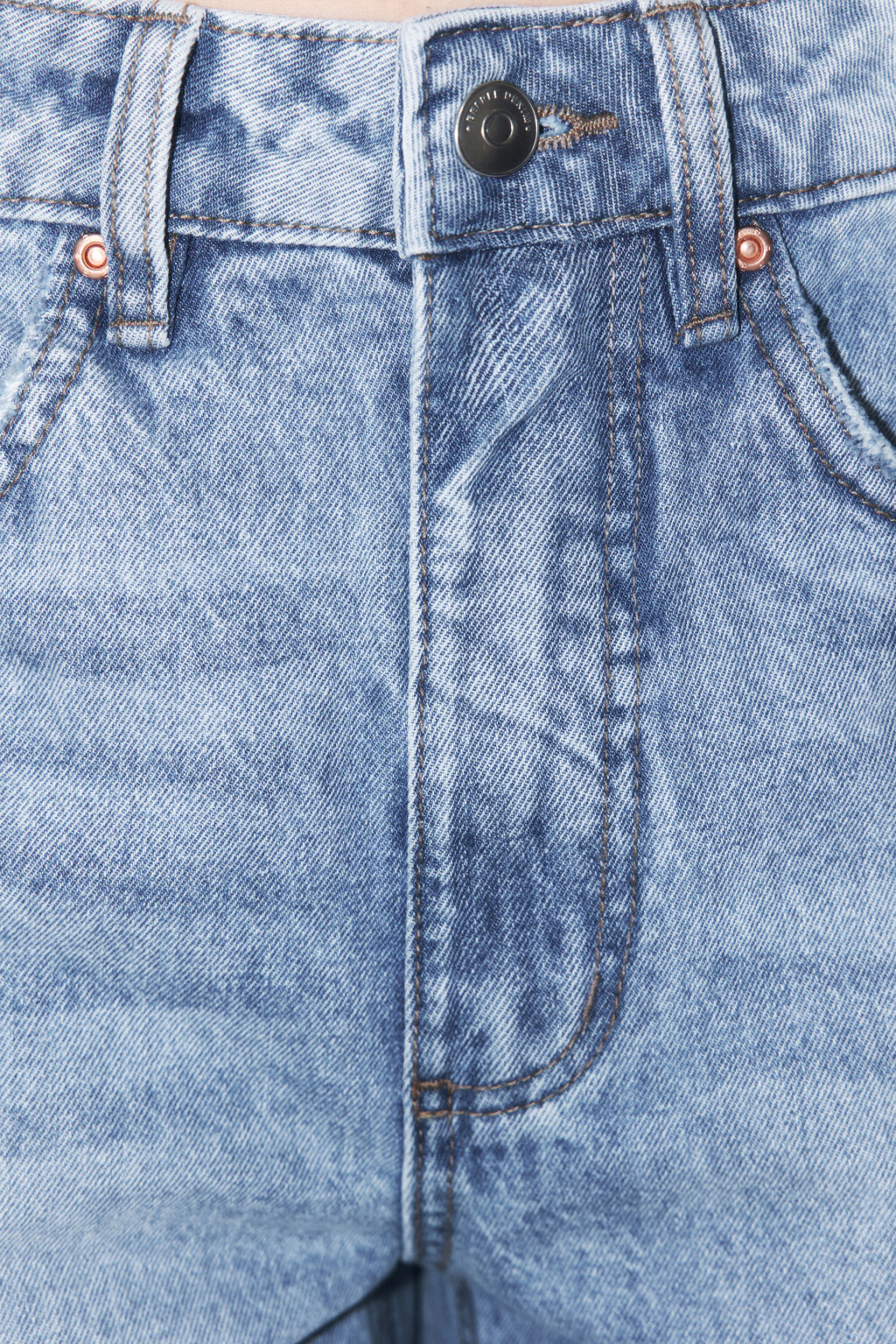 Джинсы barrel fit с открытыми срезами - цвет голубой - 5