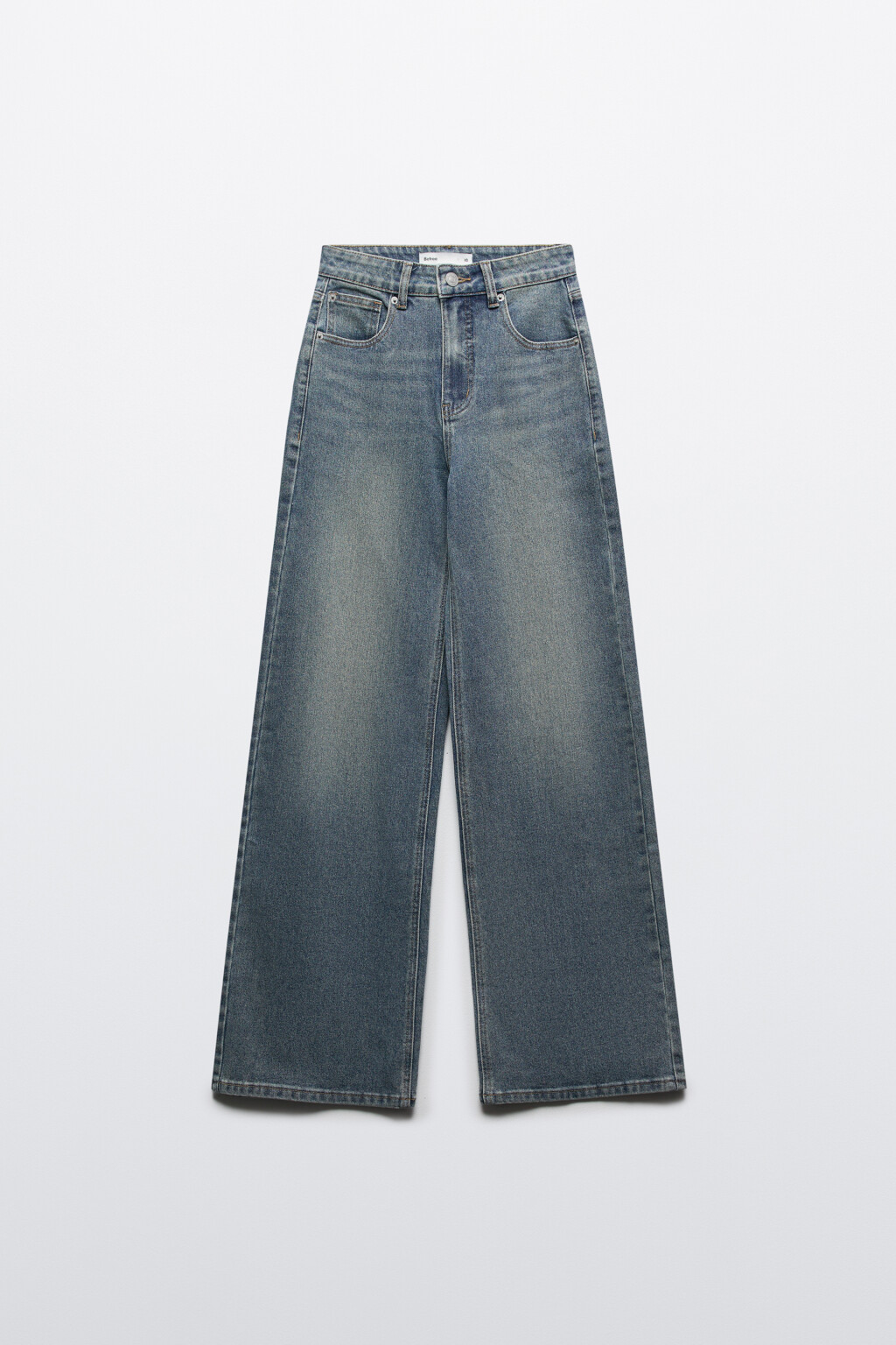 Джинсы широкие с высокой посадкой - цвет темный тинт - 7