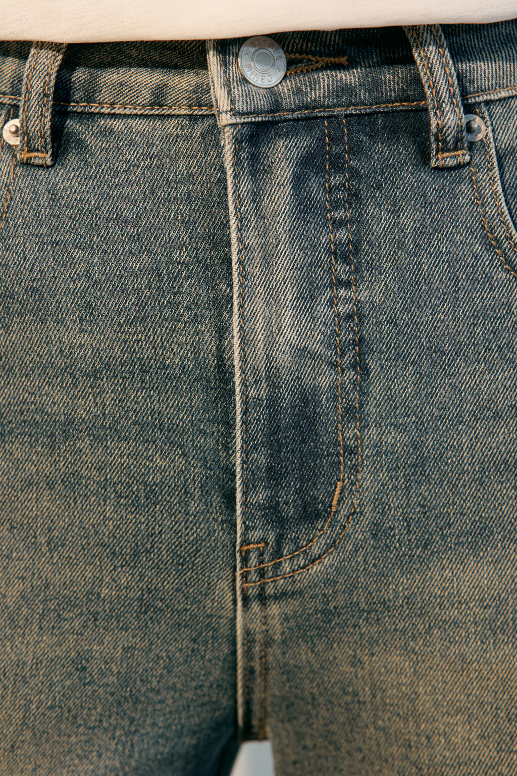 Джинсы широкие с высокой посадкой - цвет темный тинт - 5