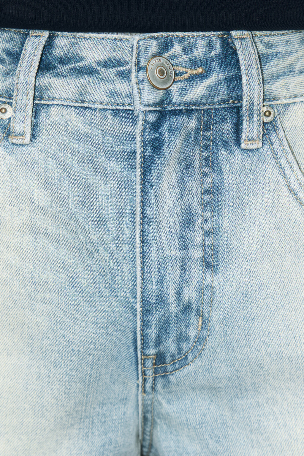 Джинсы широкие со средней посадкой - цвет синий - 6