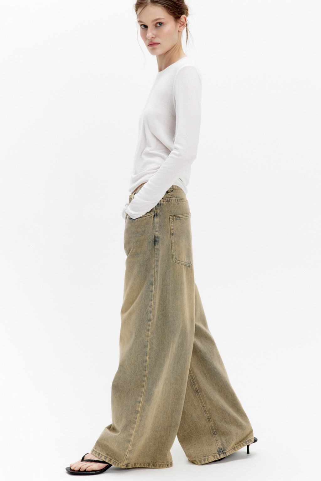 Джинсы baggy fit с тинтованным окрашиванием - цвет синий - 1