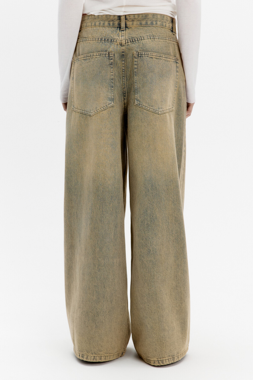 Джинсы baggy fit с тинтованным окрашиванием - цвет синий - 3