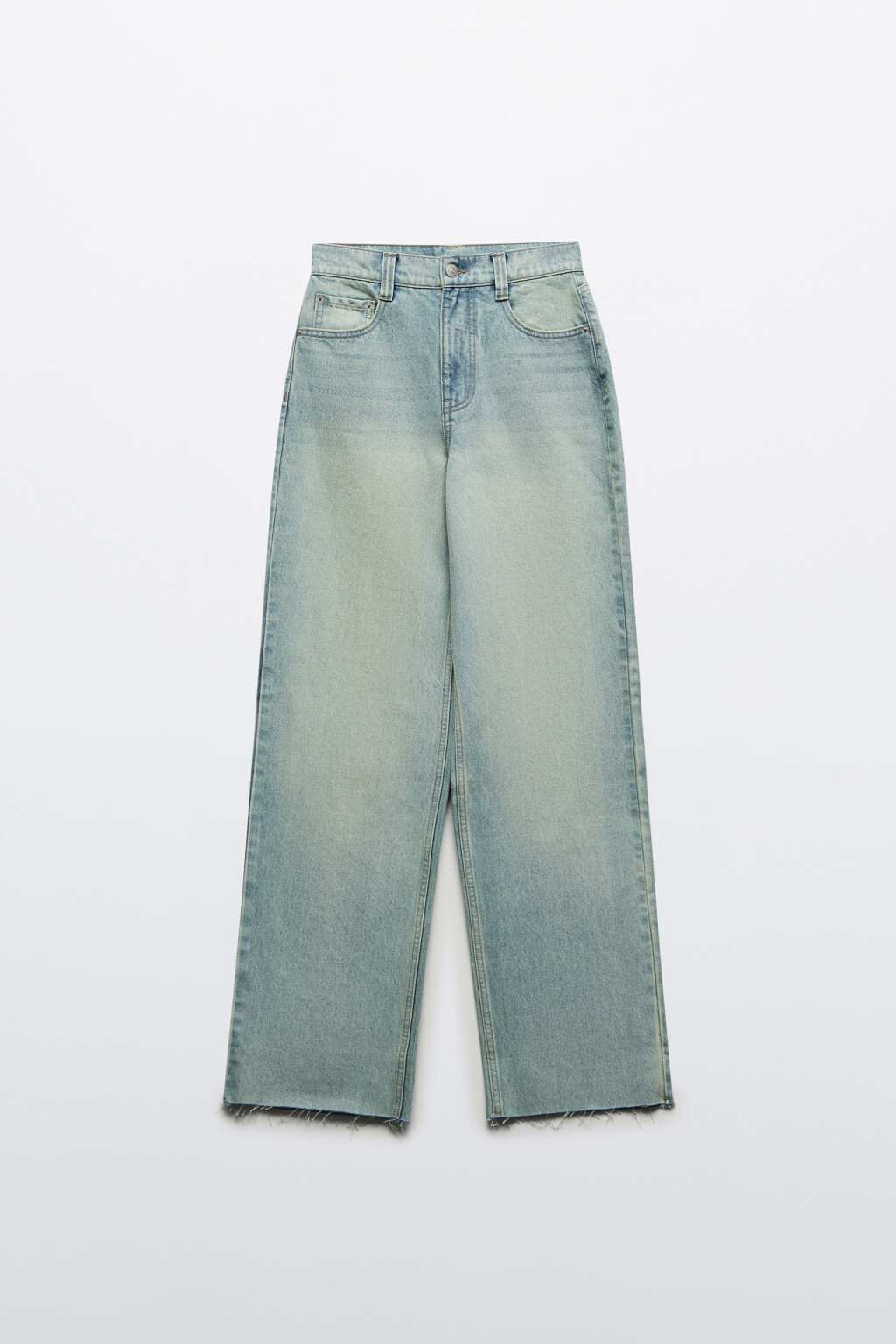 Джинсы широкие с открытыми срезами - цвет синий - 7