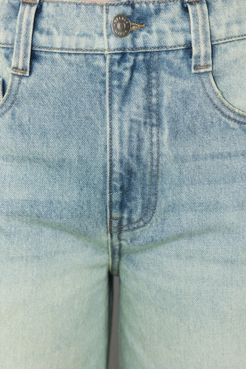 Джинсы широкие с открытыми срезами - цвет синий - 5