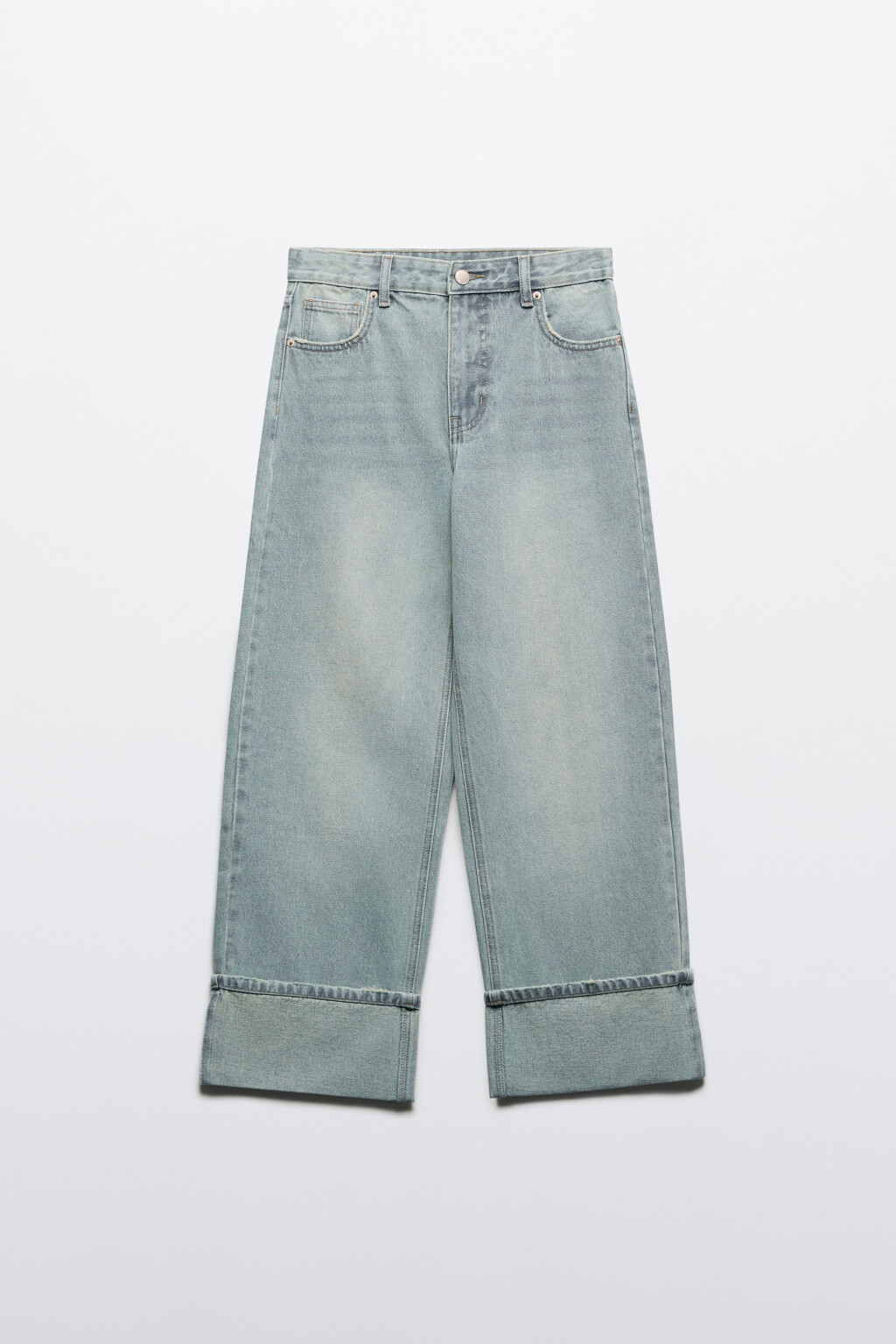 Джинсы прямые с широкими подворотами - цвет синий - 9