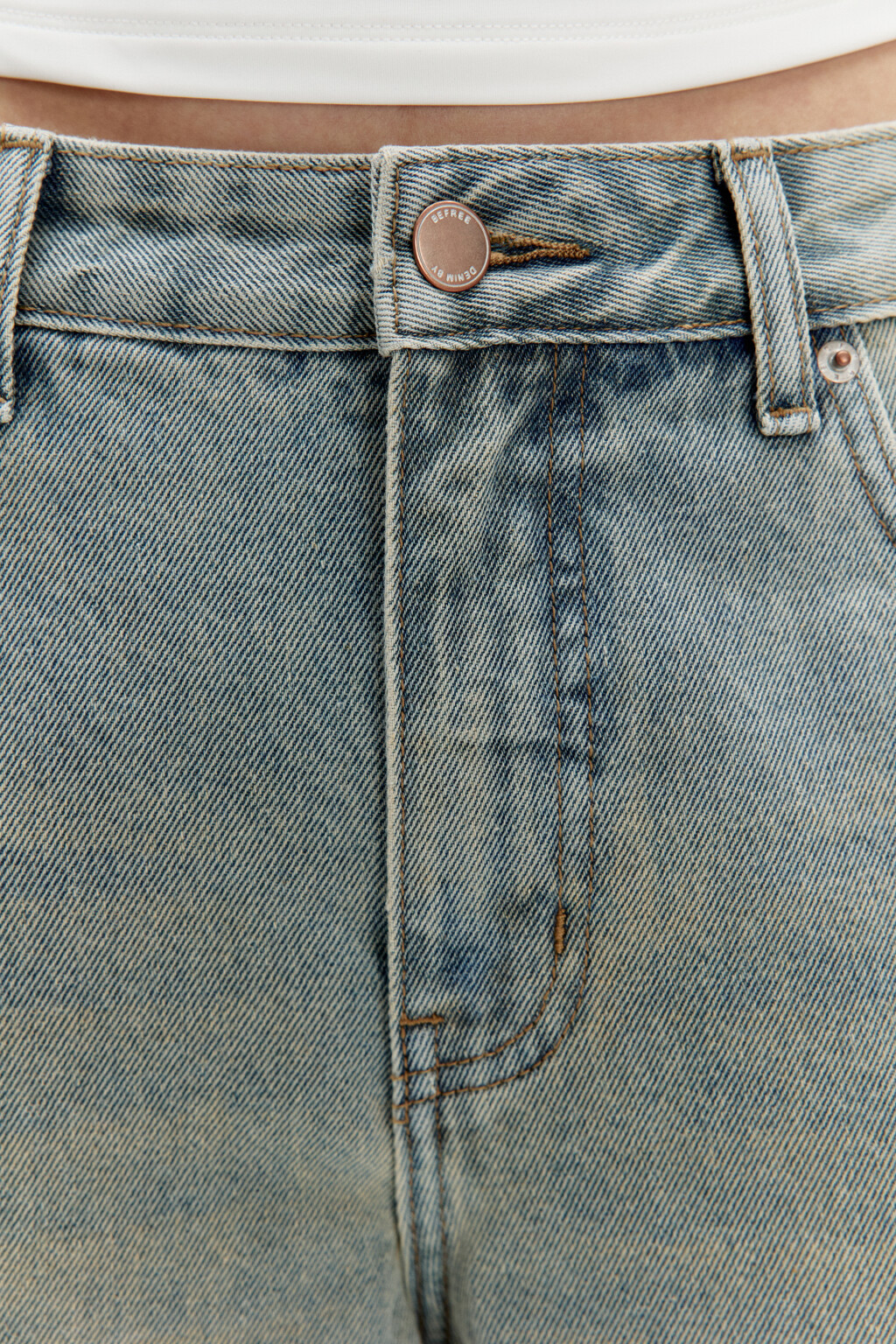 Джинсы прямые с широкими подворотами - цвет темный тинт - 5