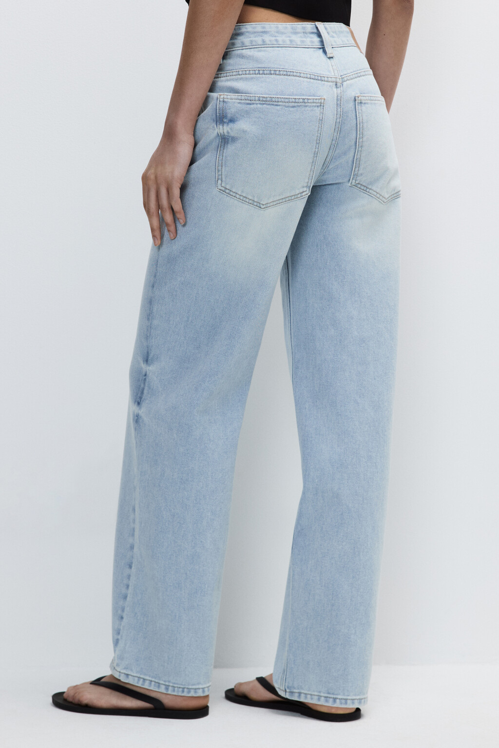 Джинсы прямые со средней посадкой - цвет голубой - 5