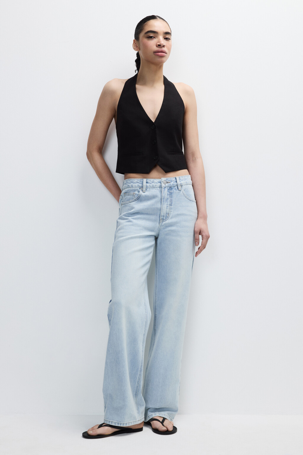 Джинсы прямые со средней посадкой - цвет голубой - 6