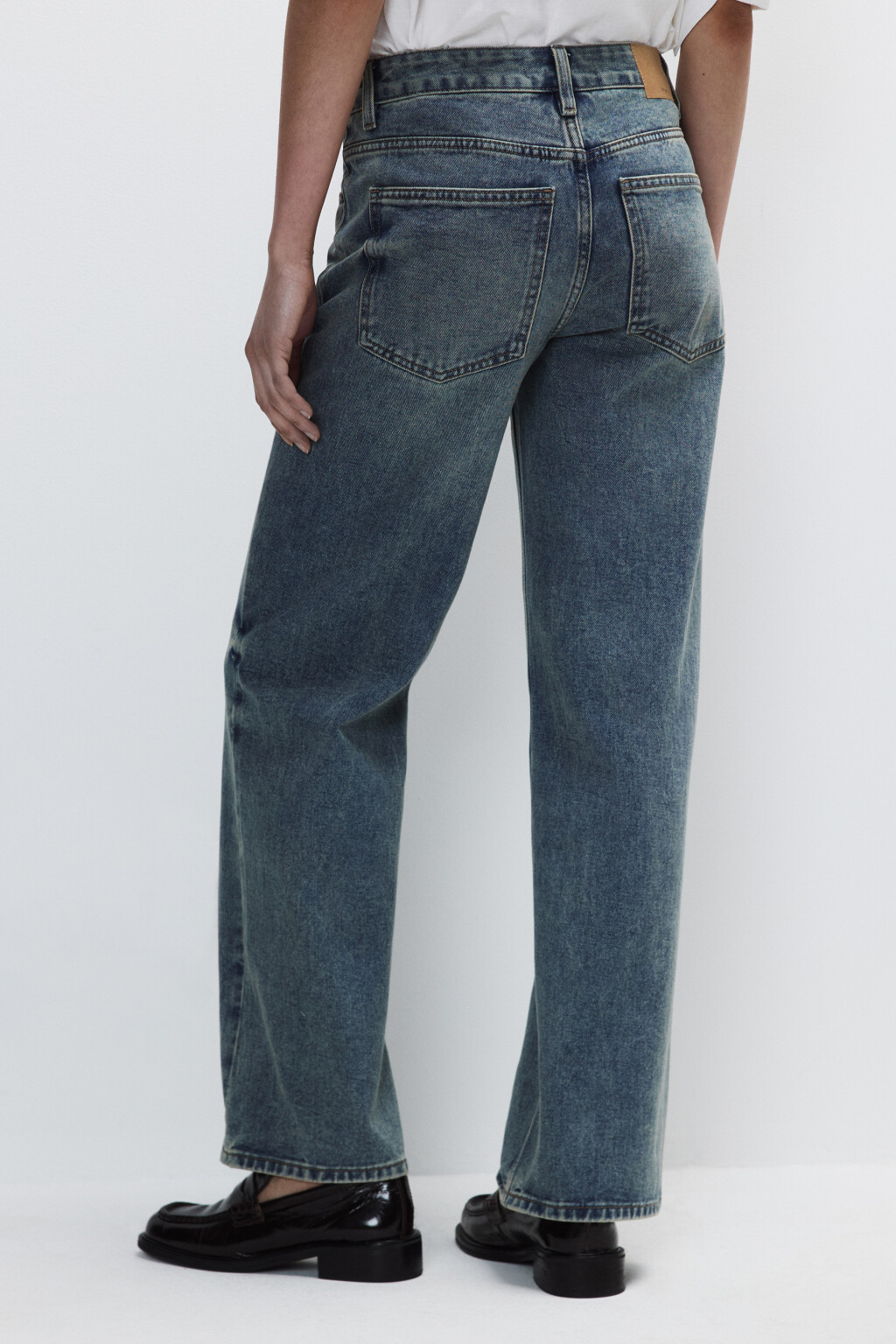 Джинсы прямые со средней посадкой - цвет синий - 3