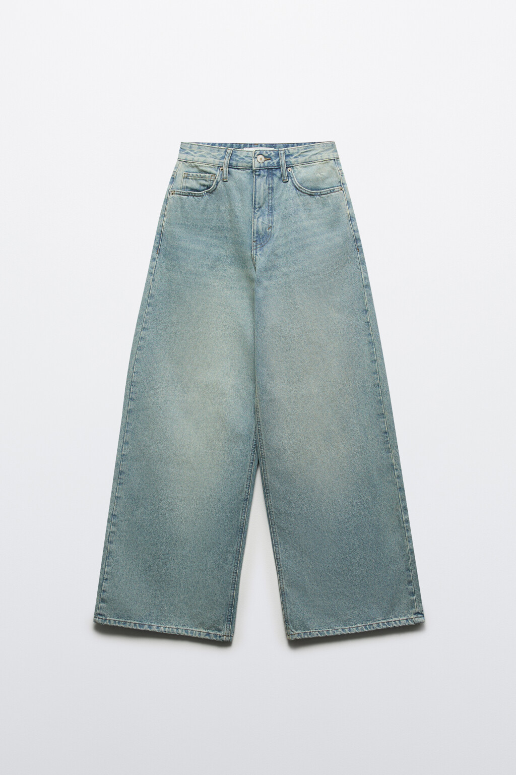 Джинсы широкие с высокой посадкой - цвет синий - 7