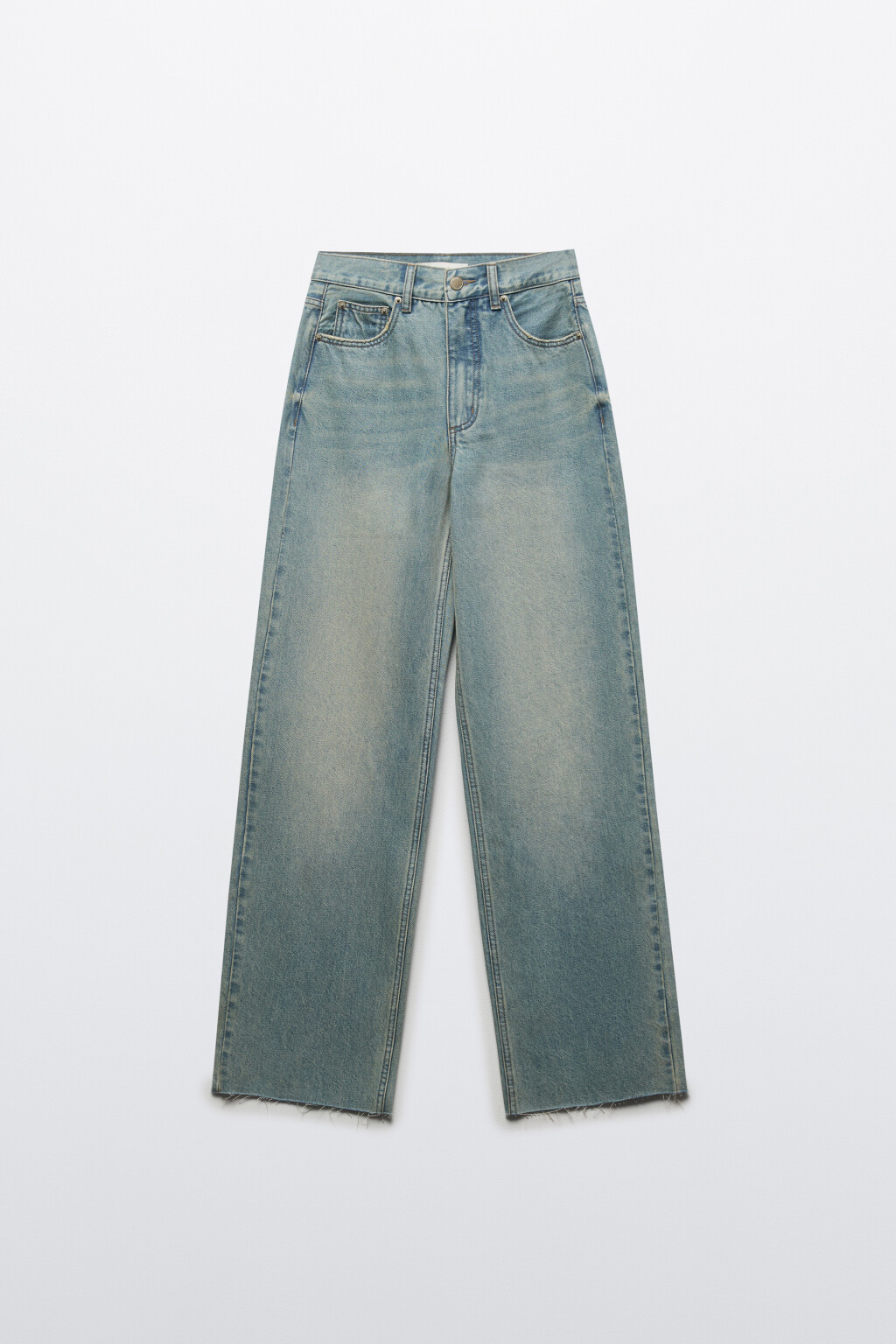 Джинсы прямые с открытыми срезами - цвет синий - 7