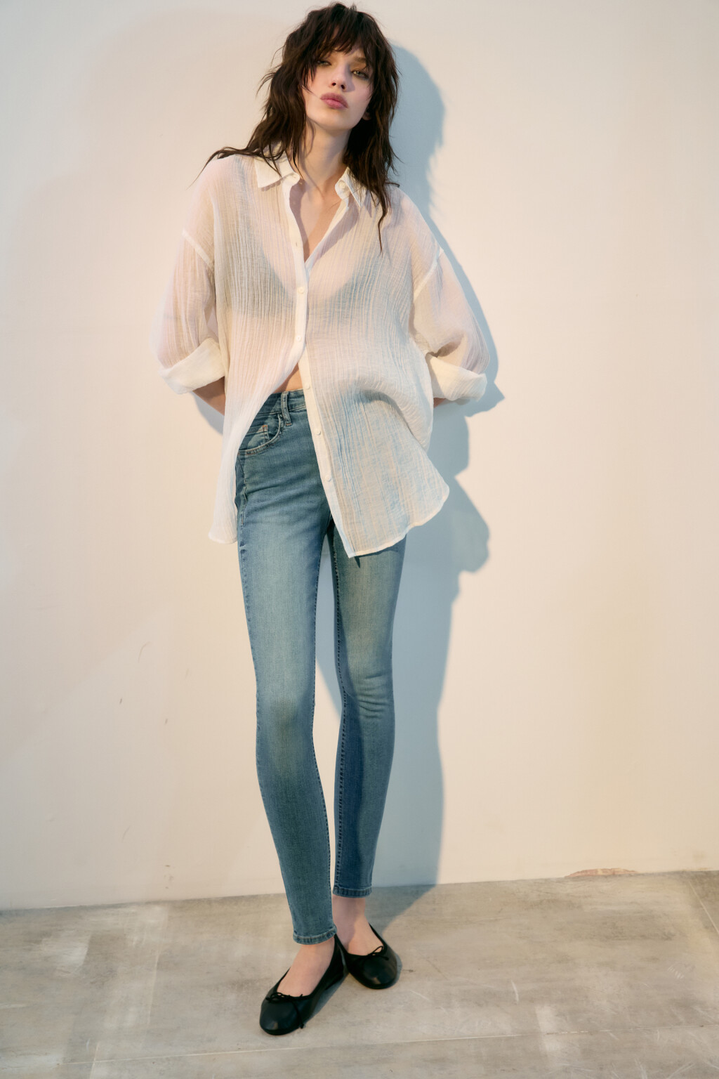 Джинсы облегающие с высокой посадкой - цвет синий - 1