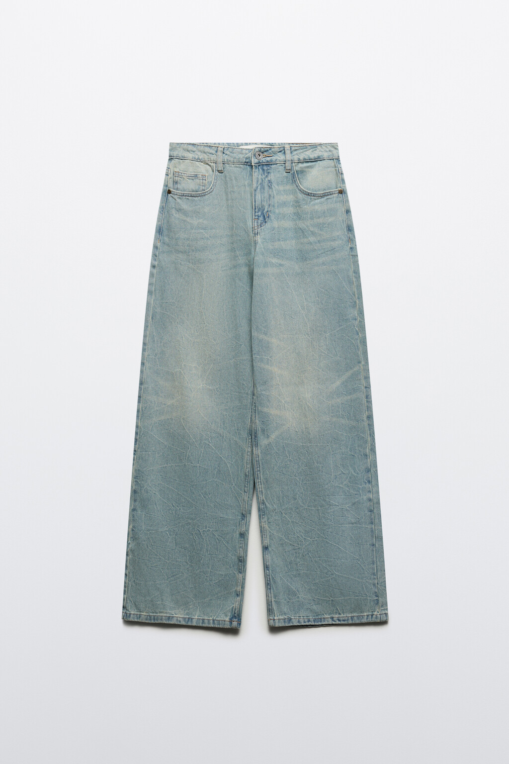 Джинсы широкие со средней посадкой - цвет синий - 7