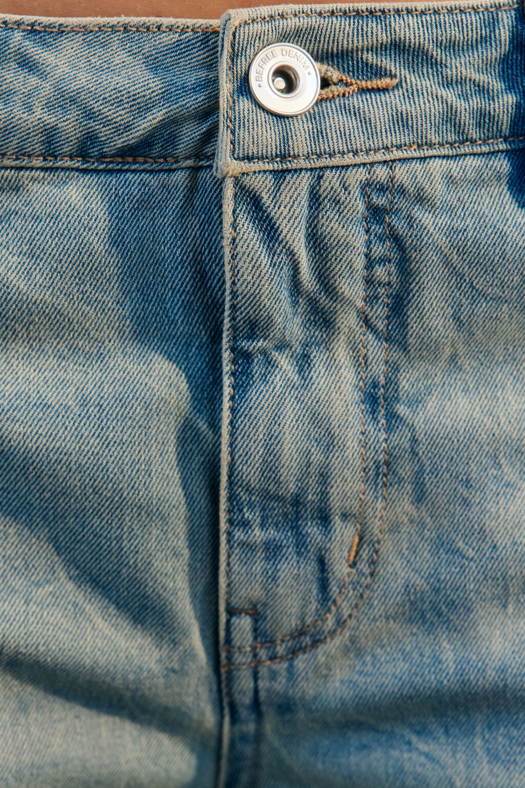 Джинсы широкие со средней посадкой - цвет синий - 5