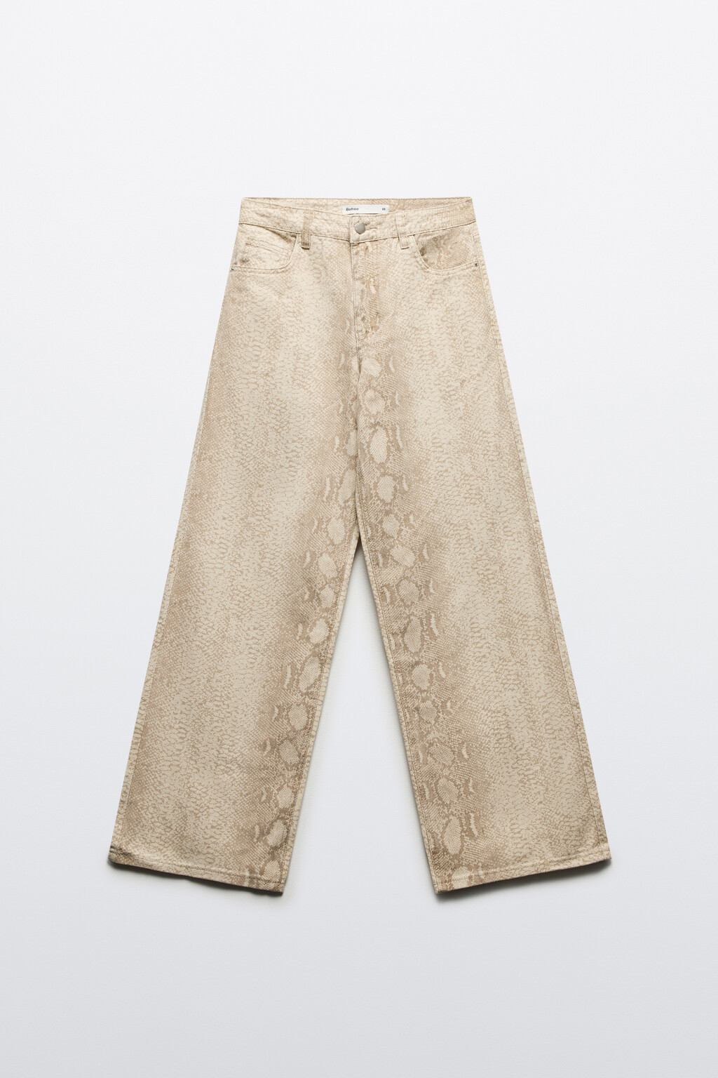 Джинсы широкие со змеиным принтом - цвет бежевый - 8