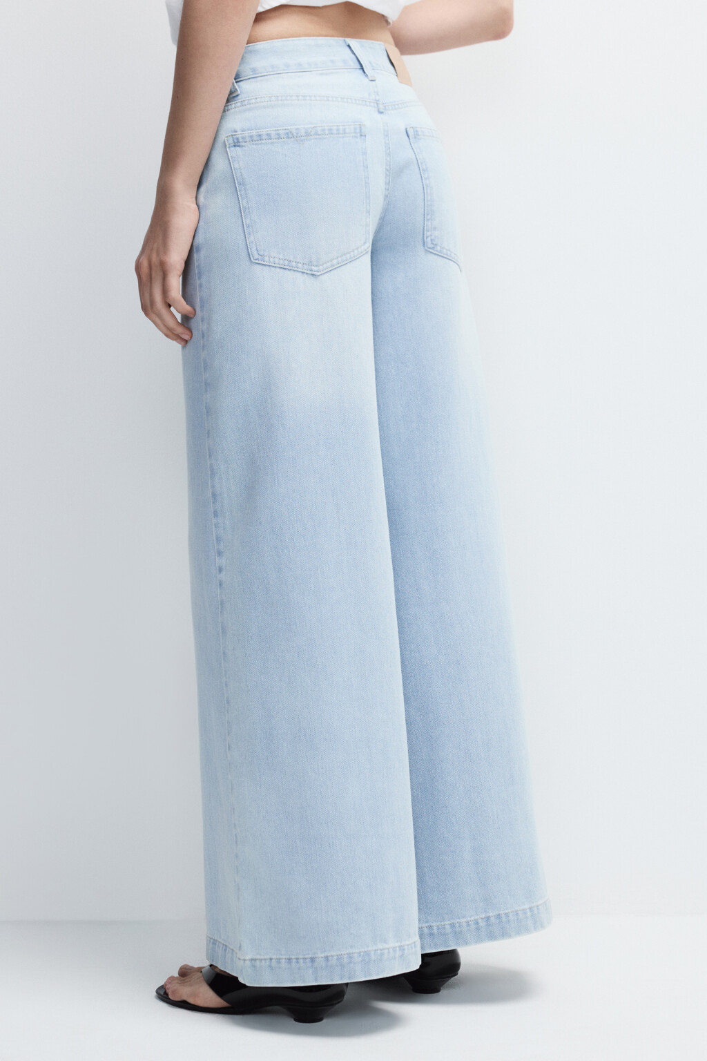 Джинсы экстраширокие со средней посадкой - цвет голубой - 4