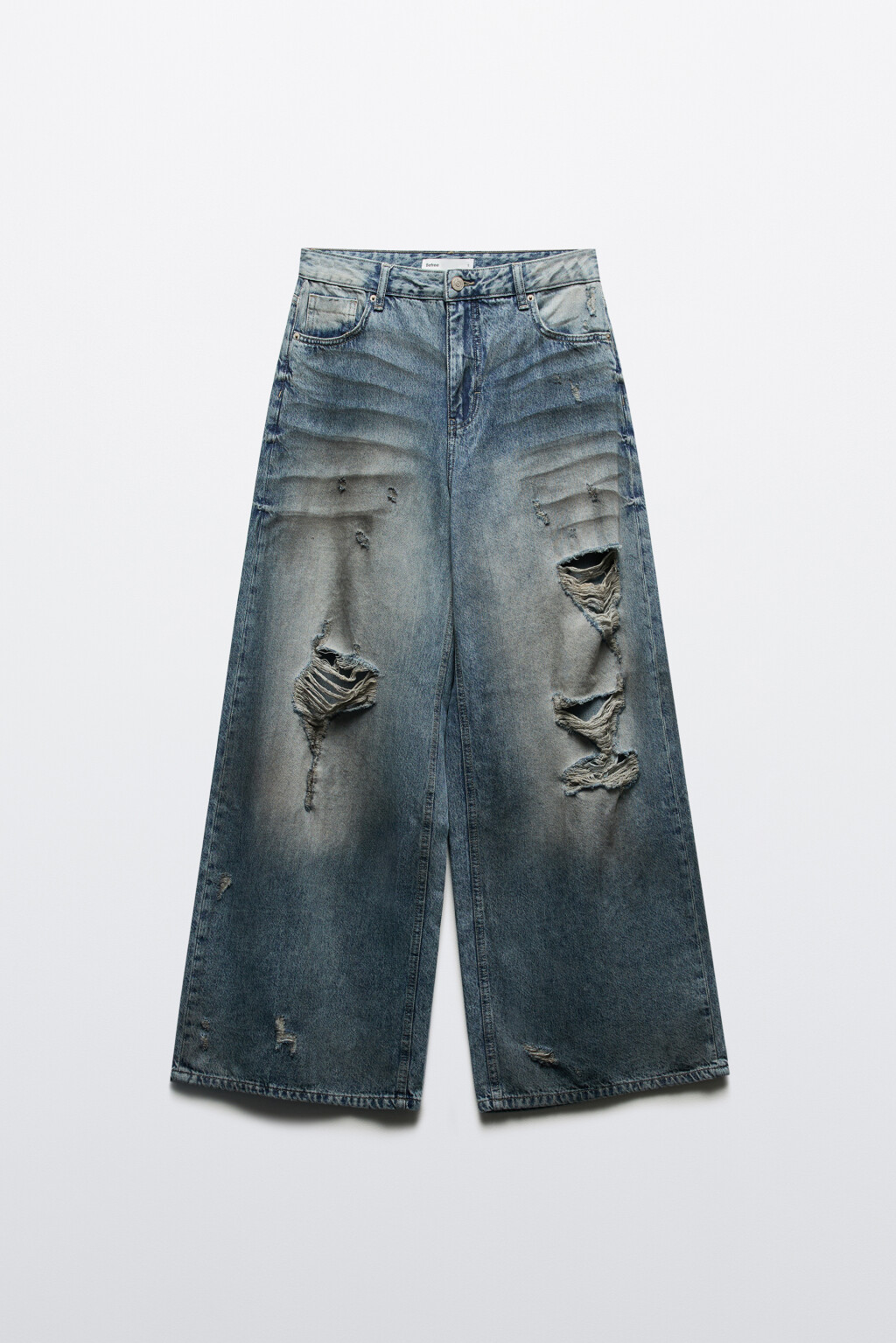 Джинсы baggy fit с состаренным эффектом - цвет синий - 7