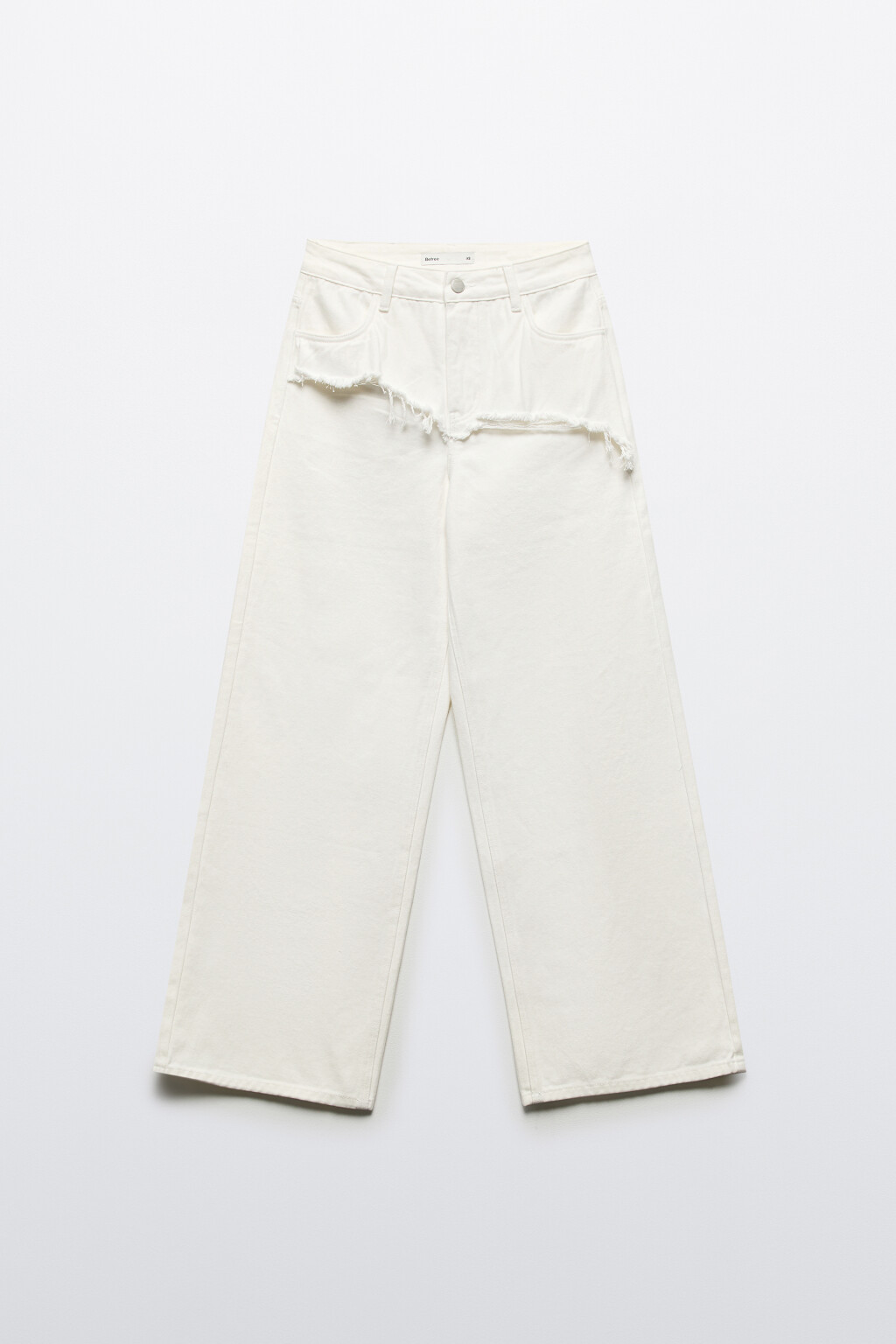 Джинсы широкие с асимметричной баской - цвет белый - 7
