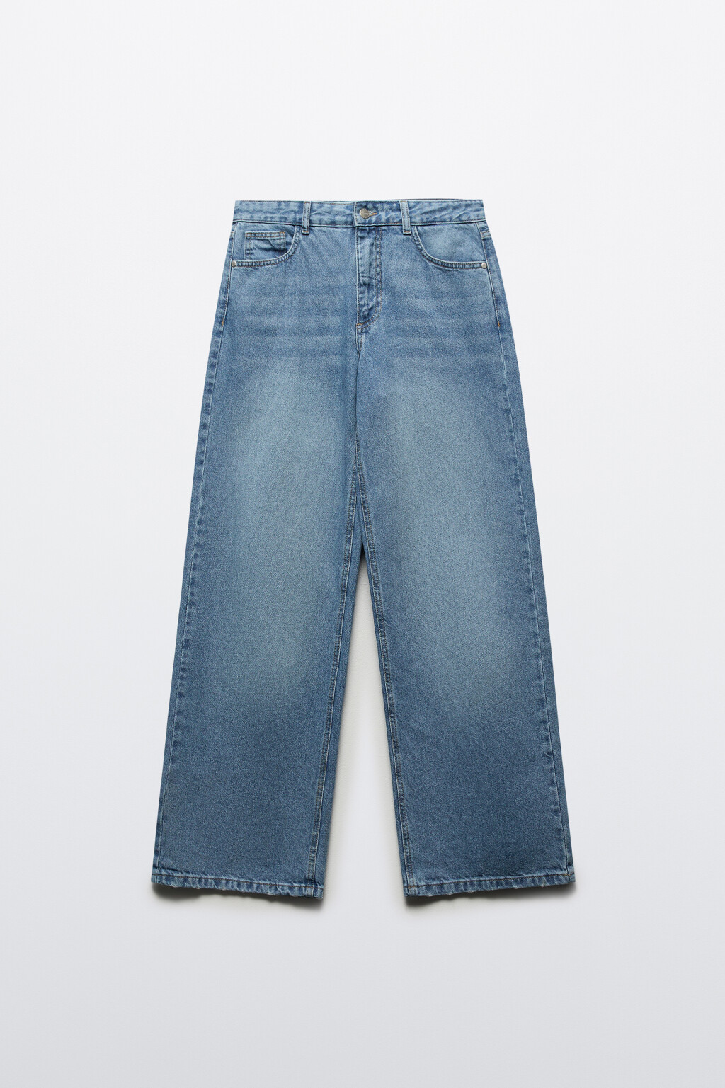 Джинсы wide leg широкие с низкой посадкой - цвет голубой - 8