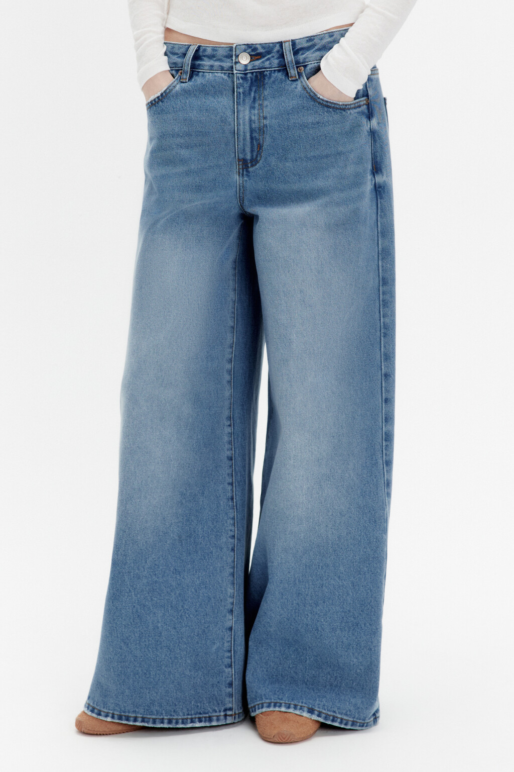 Джинсы baggy fit со средней посадкой - цвет голубой - 2