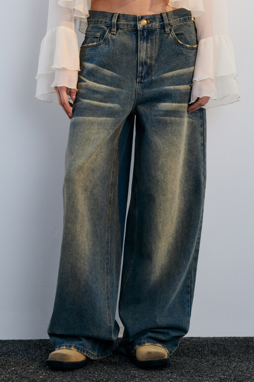 Джинсы baggy fit с низкой посадкой - цвет синий - 2