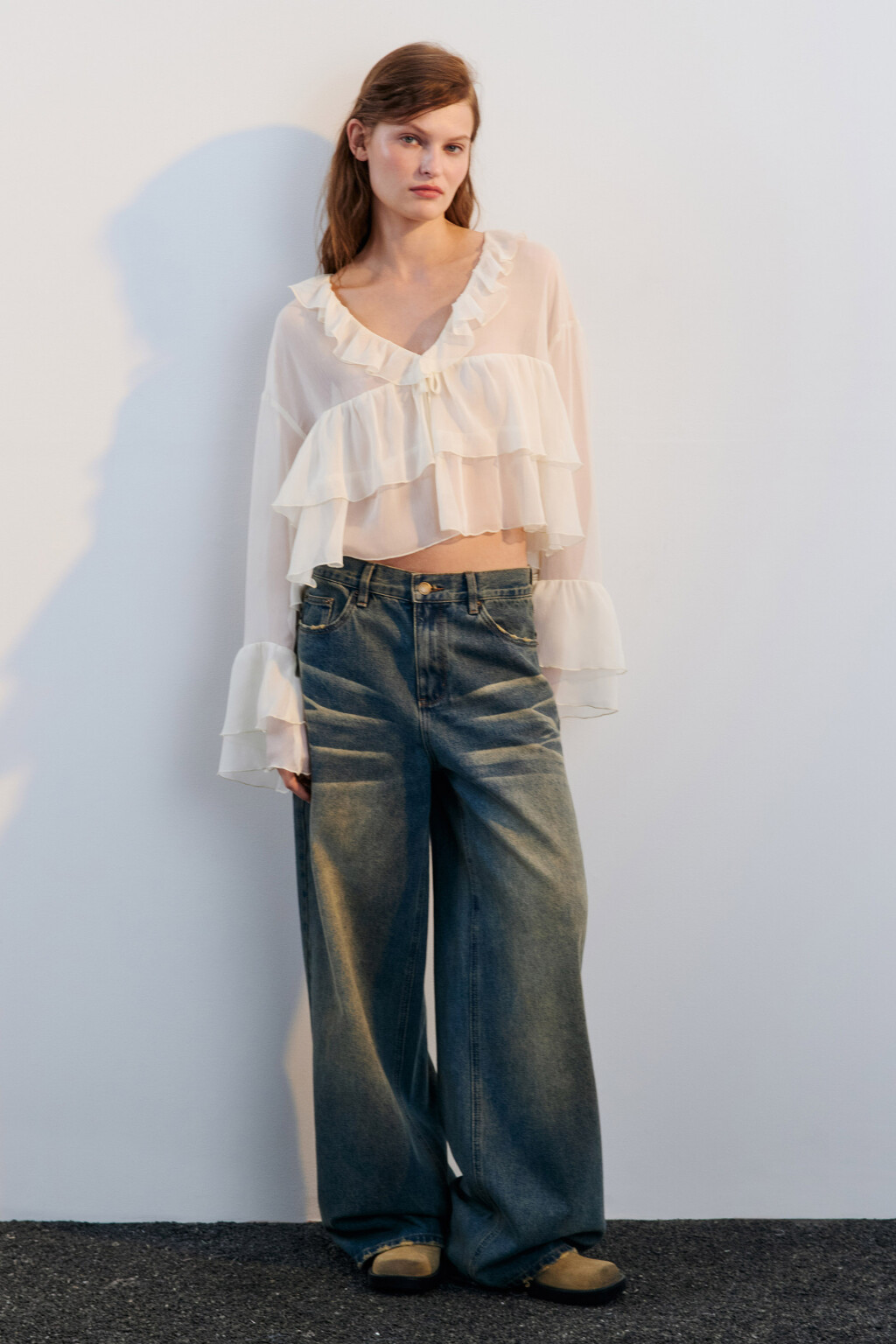 Джинсы baggy fit с низкой посадкой - цвет синий - 4