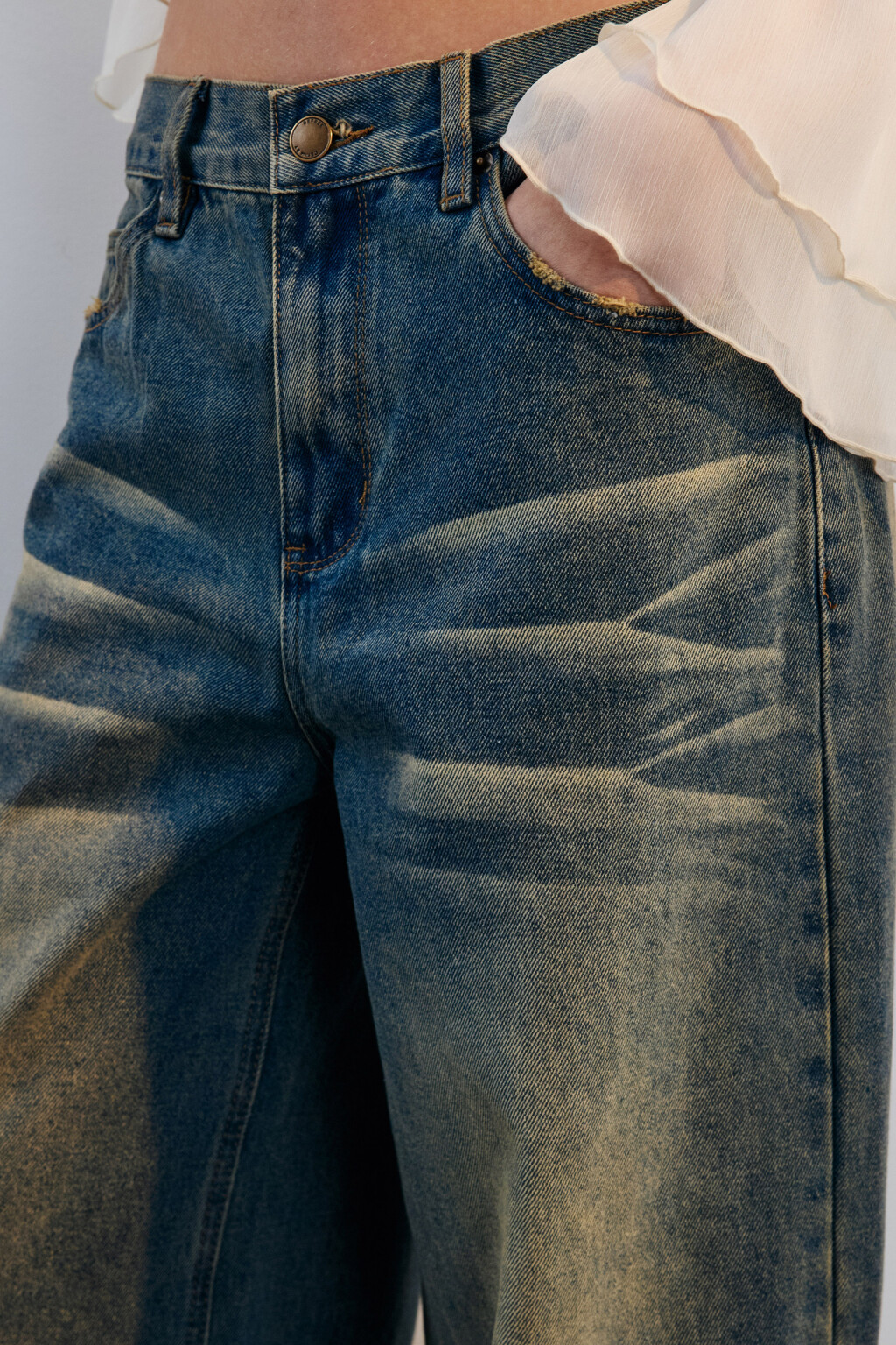 Джинсы baggy fit с низкой посадкой - цвет синий - 5