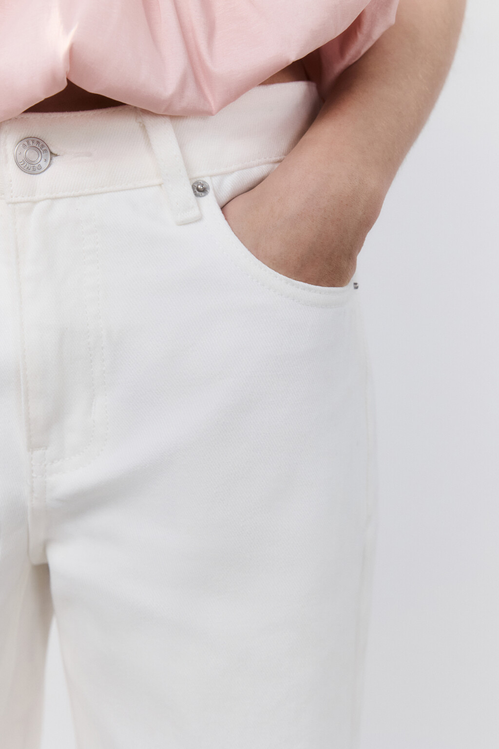 Джинсы прямые со средней посадкой - цвет белый - 6