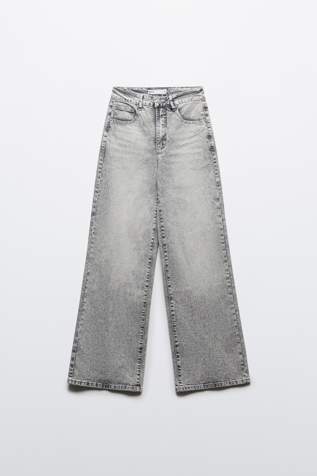 Джинсы широкие с высокой посадкой - цвет серый - 7