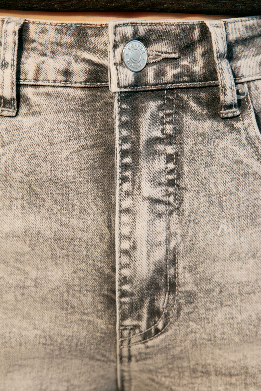 Джинсы широкие с высокой посадкой - цвет серый - 5