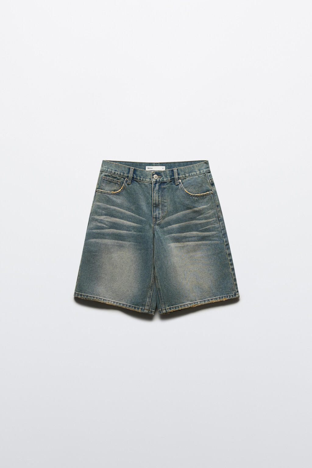 Шорты джинсовые с тинтованным окрашиванием - цвет темный тинт - 8