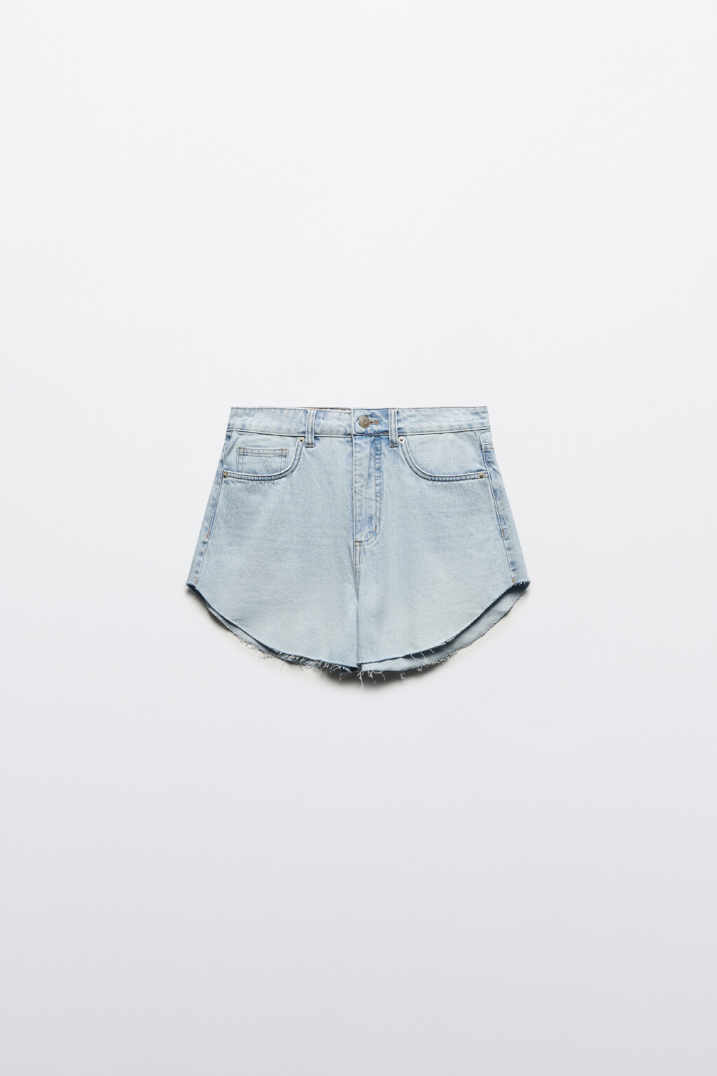 Шорты джинсовые с обрезанными краями - цвет голубой - 9