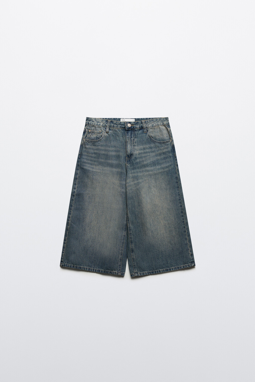 Шорты-бермуды джинсовые с низкой посадкой - цвет темный тинт - 7