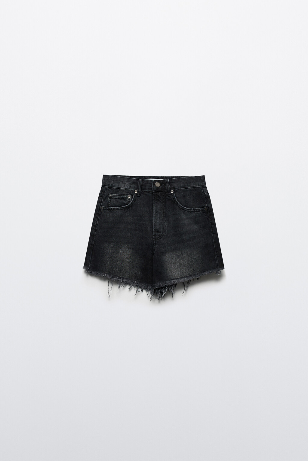Шорты джинсовые рваные с высокой посадкой - цвет черный - 9