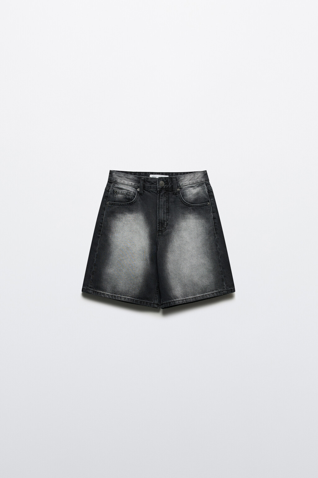 Шорты джинсовые с вареным эффектом - цвет черный - 8