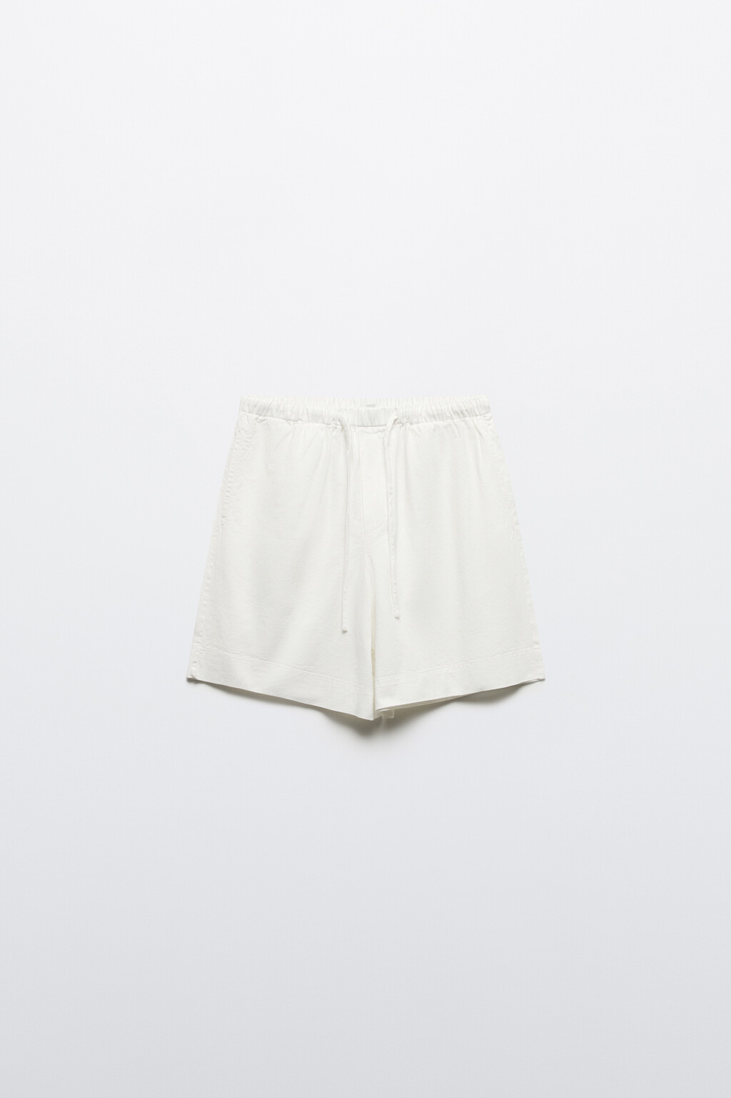 Шорты джинсовые с поясом на завязках - цвет белый - 8