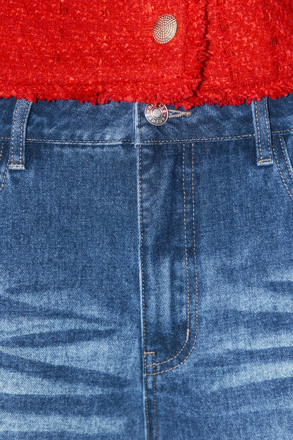 Шорты-бермуды джинсовые с низкой посадкой - цвет голубой - 5