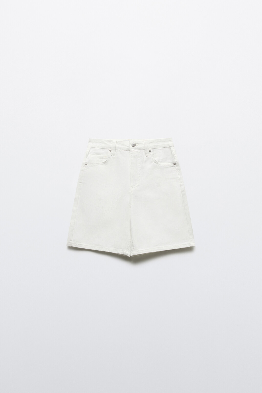 Шорты джинсовые с высокой посадкой - цвет белый - 7