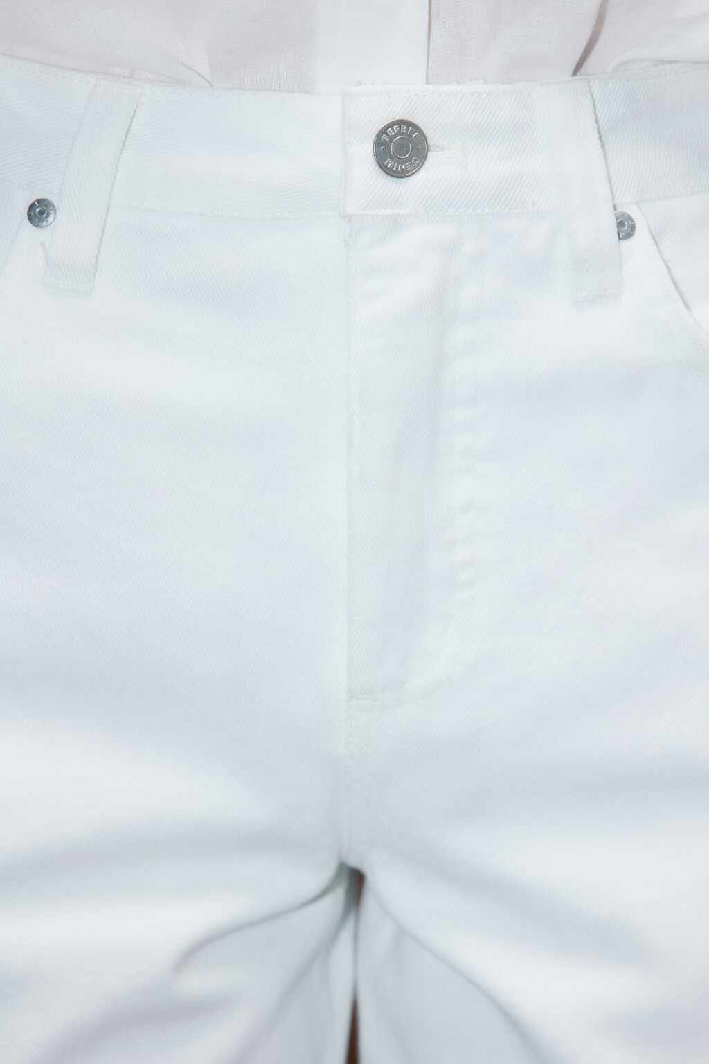 Шорты джинсовые с высокой посадкой - цвет белый - 5