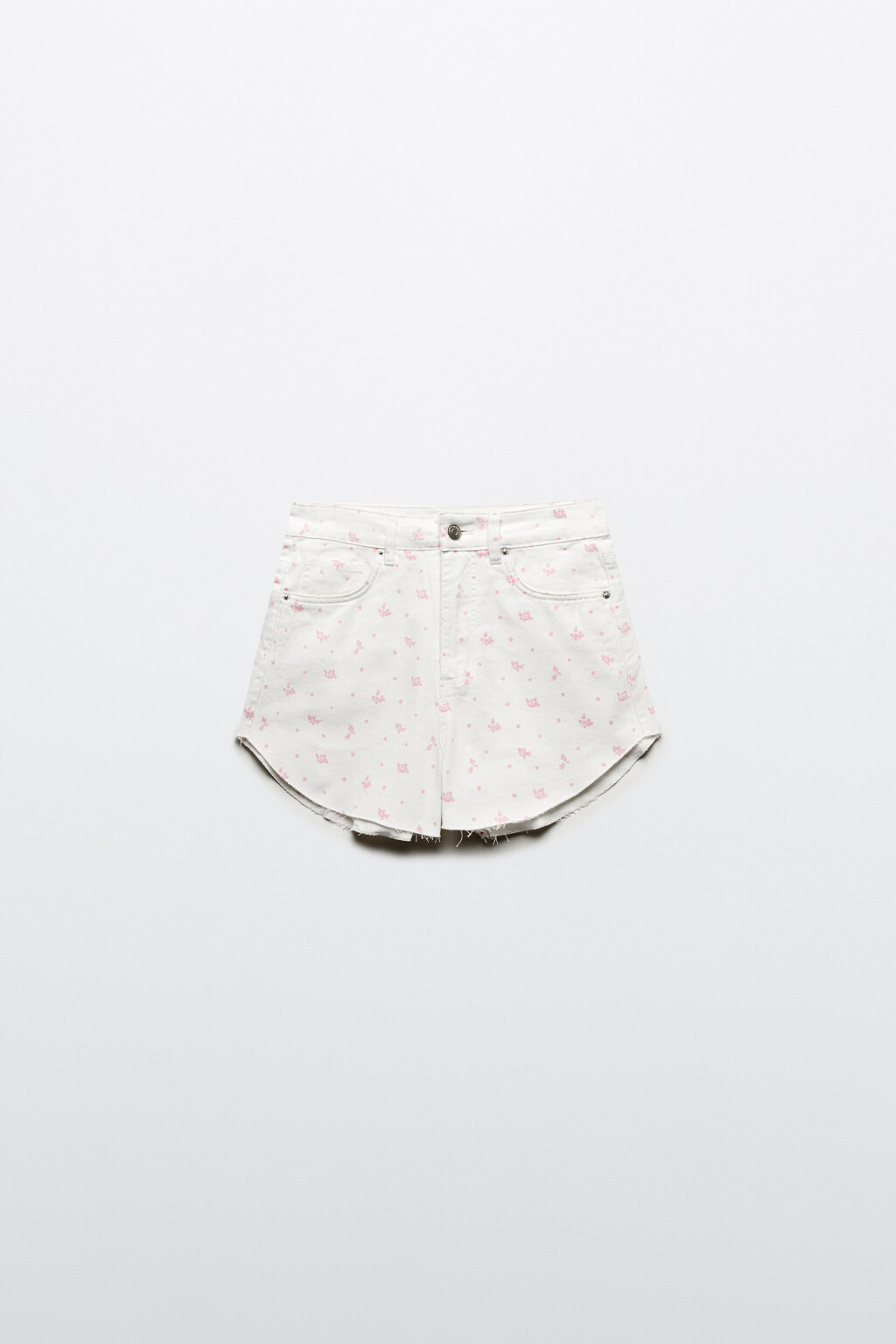 Шорты джинсовые с цветочным принтом - цвет розовый - 8