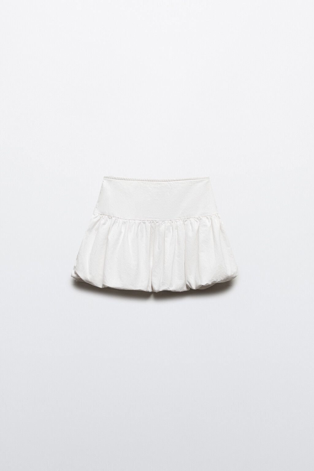 Юбка-баллон мини джинсовая - цвет белый - 8