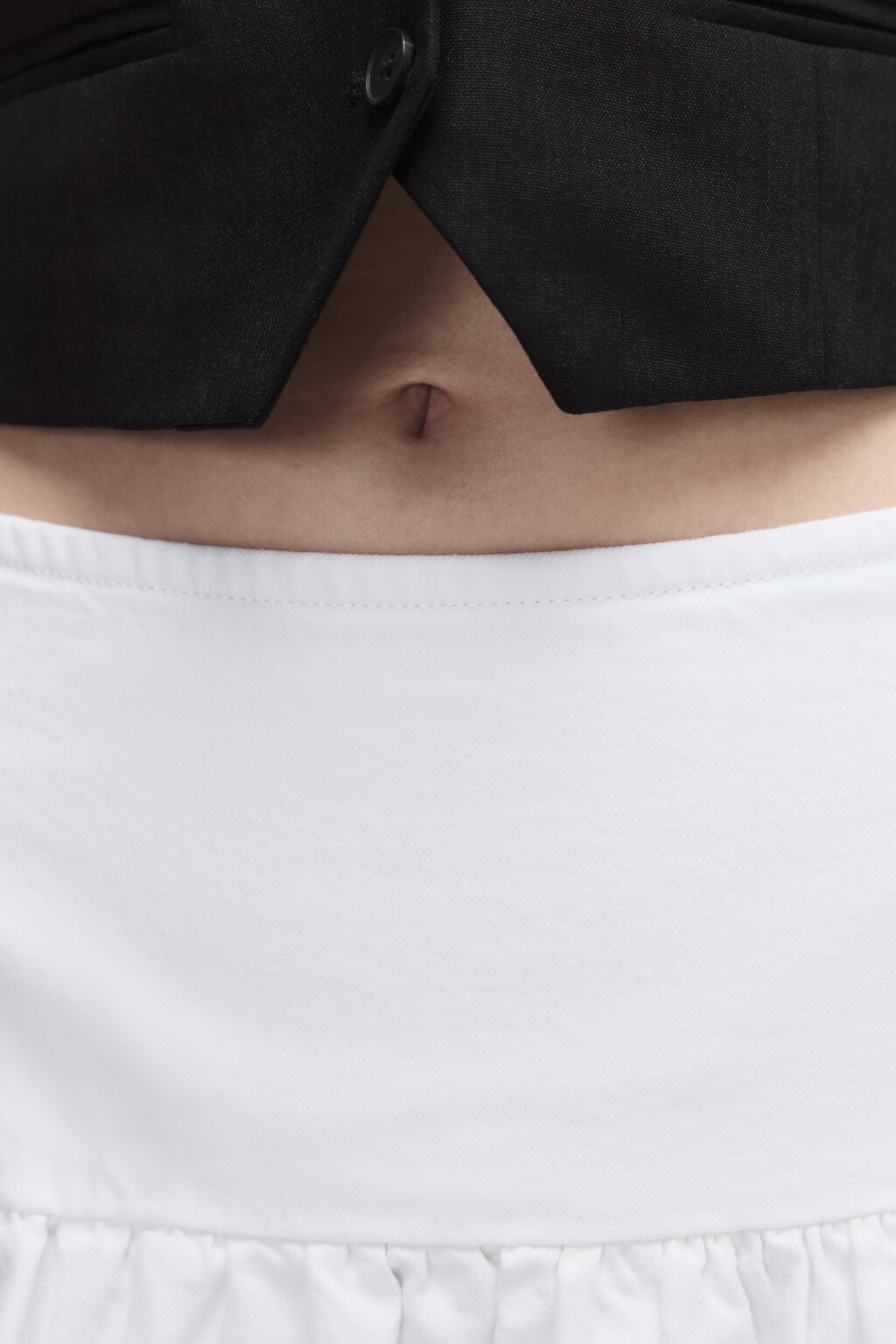 Юбка-баллон мини джинсовая - цвет белый - 6